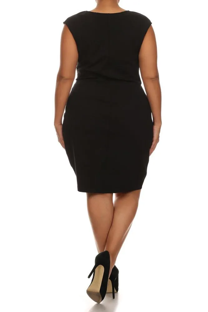 Plus Size Suede Seduction Color Block Dress