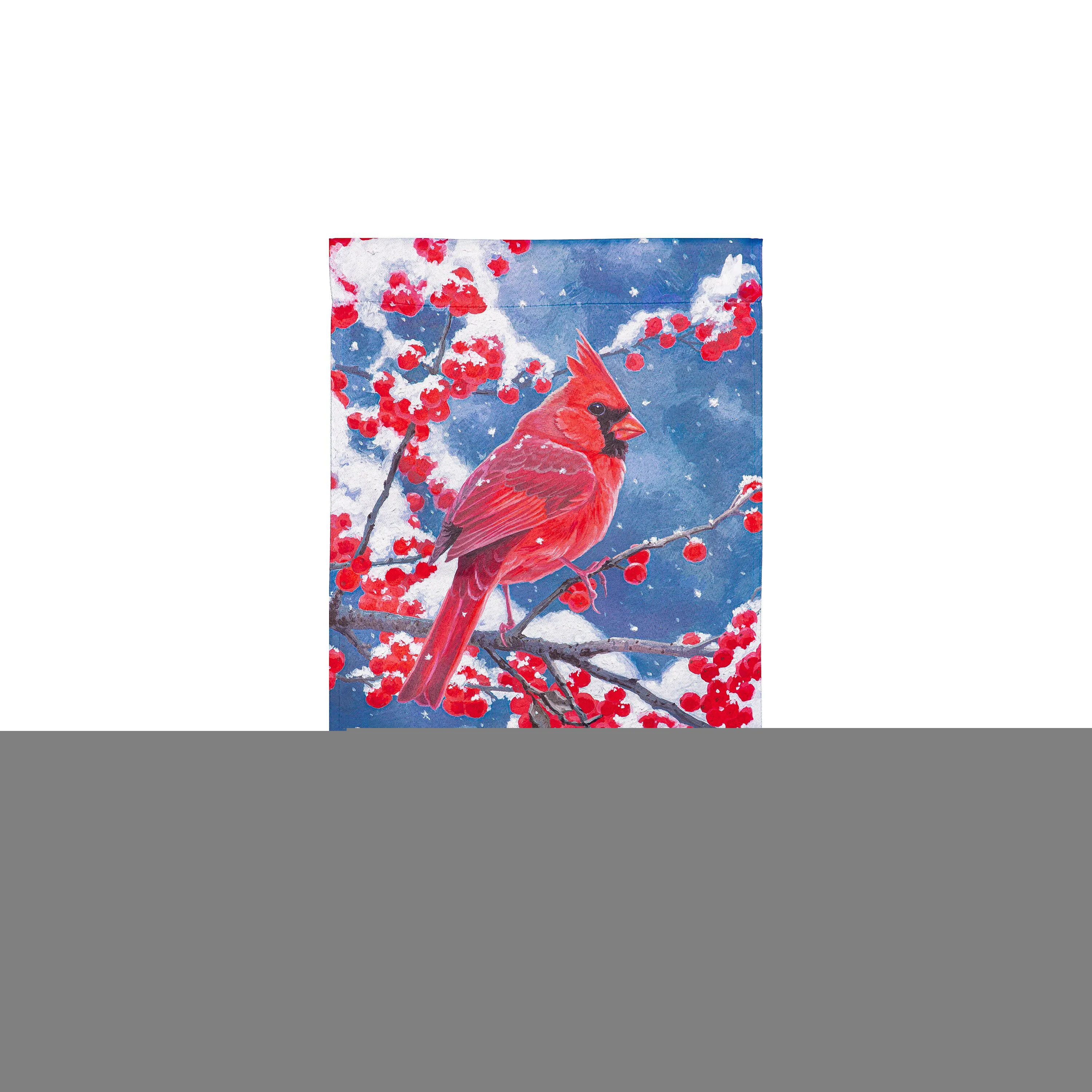 Red Cardinal Suede Garden Flag,14s12170