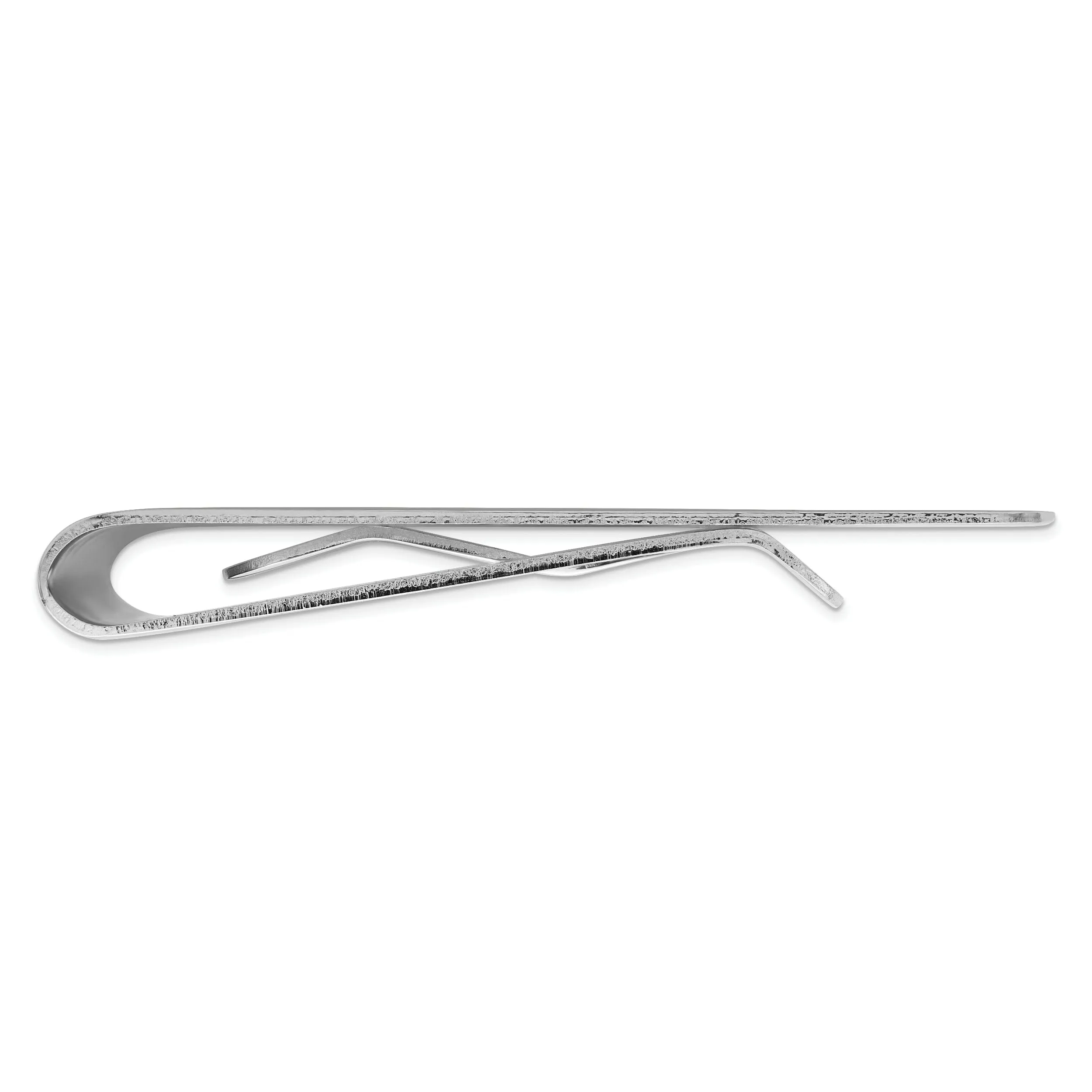 Rhodium Plated Patterned Edge Money Clip