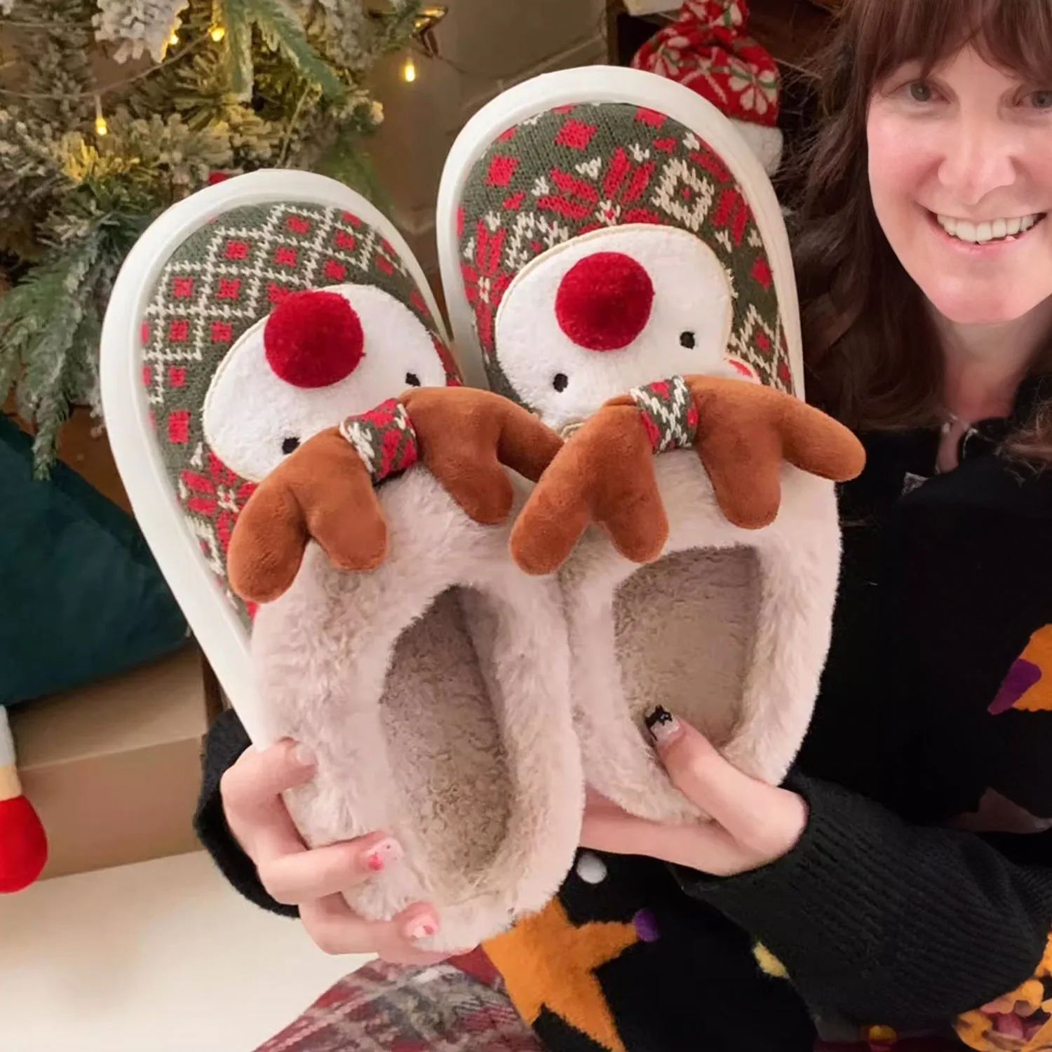 SHOEGEEᵀᴹ Elk Cute Slippers