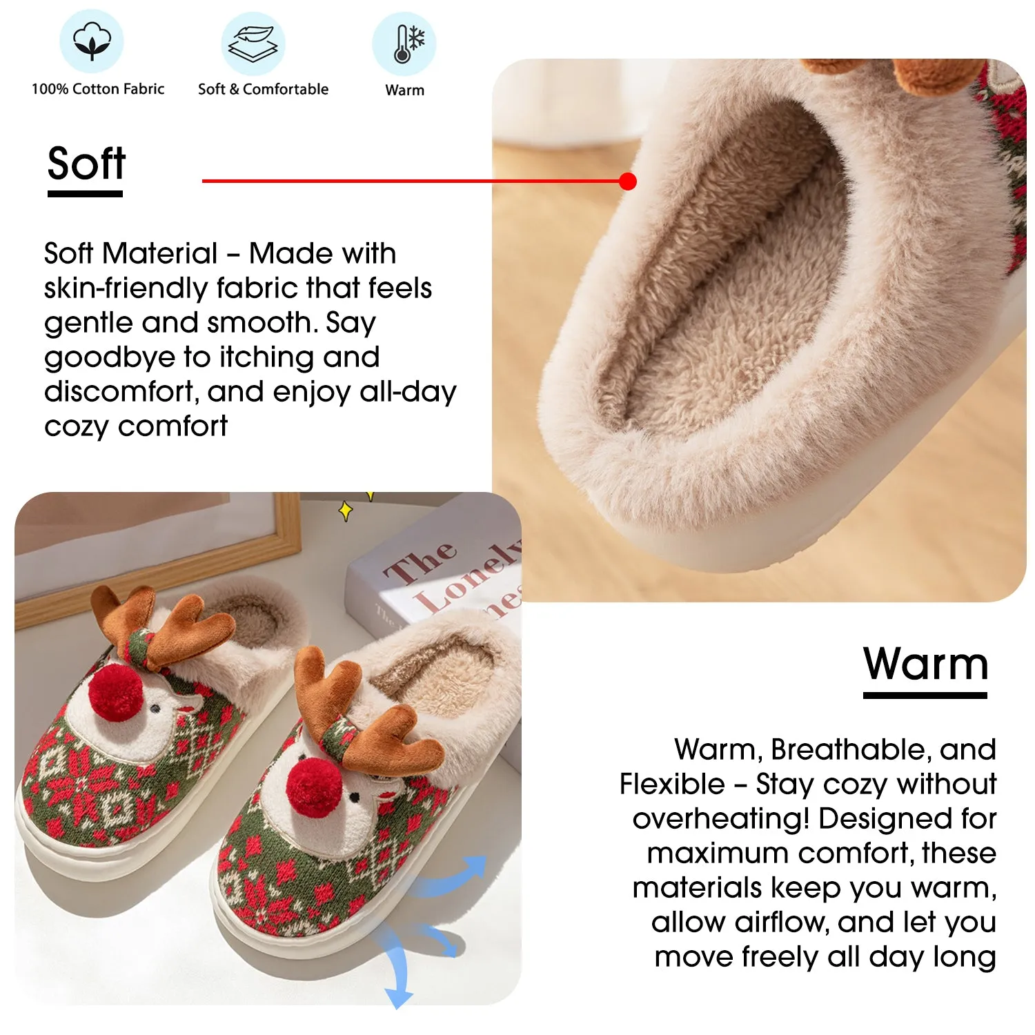 SHOEGEEᵀᴹ Elk Cute Slippers