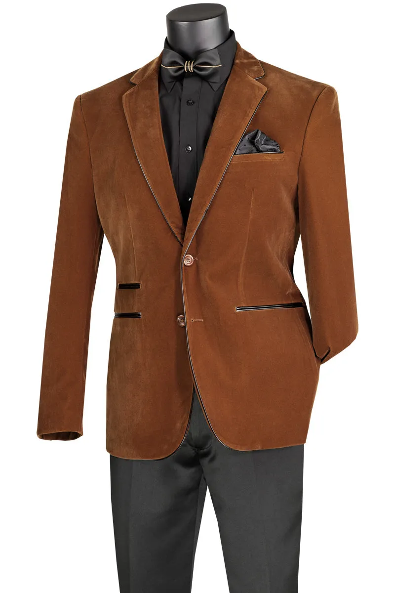Slim Fit Velvet Sport Coat (Bourbon) BS-02