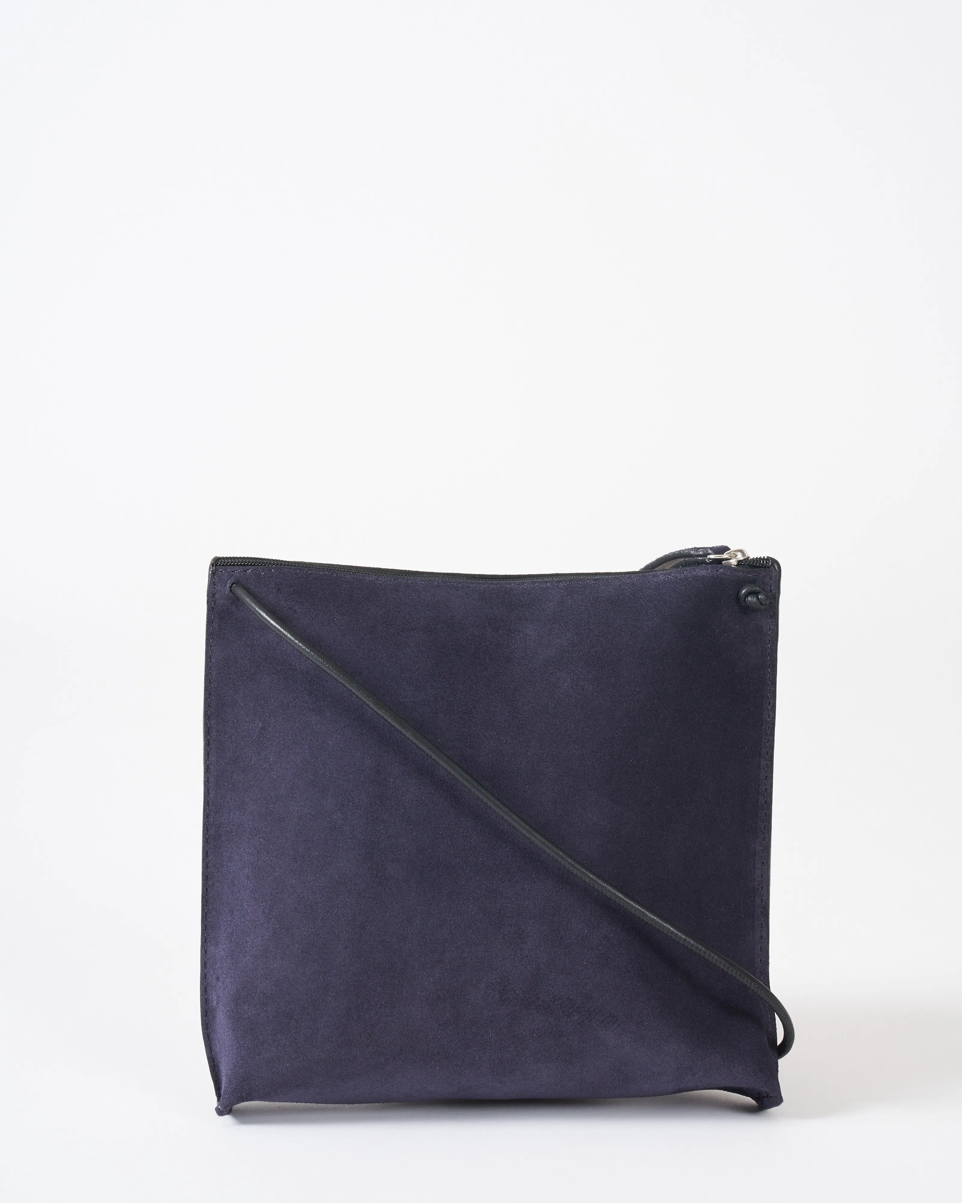 strappy pouch - ink suede