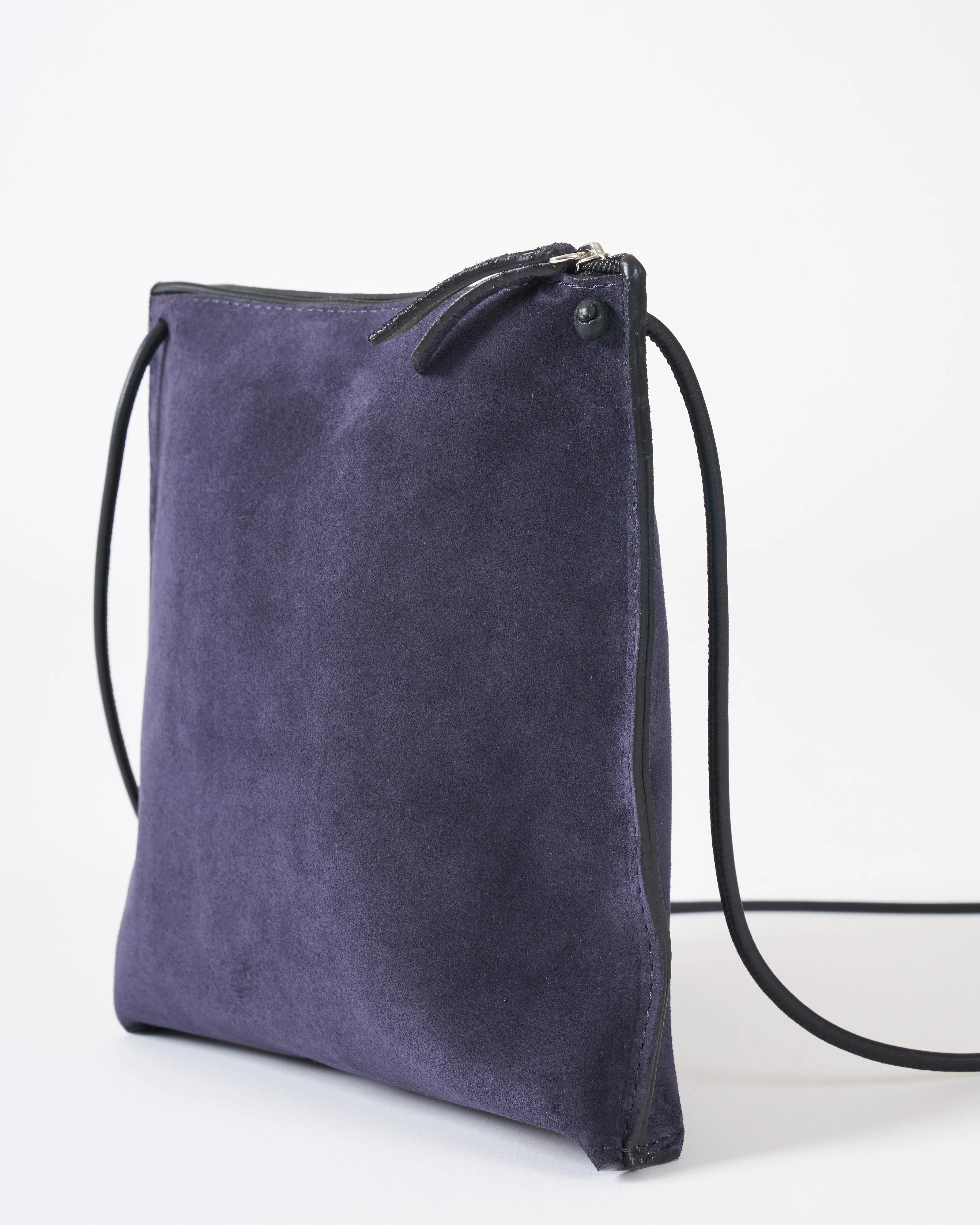 strappy pouch - ink suede