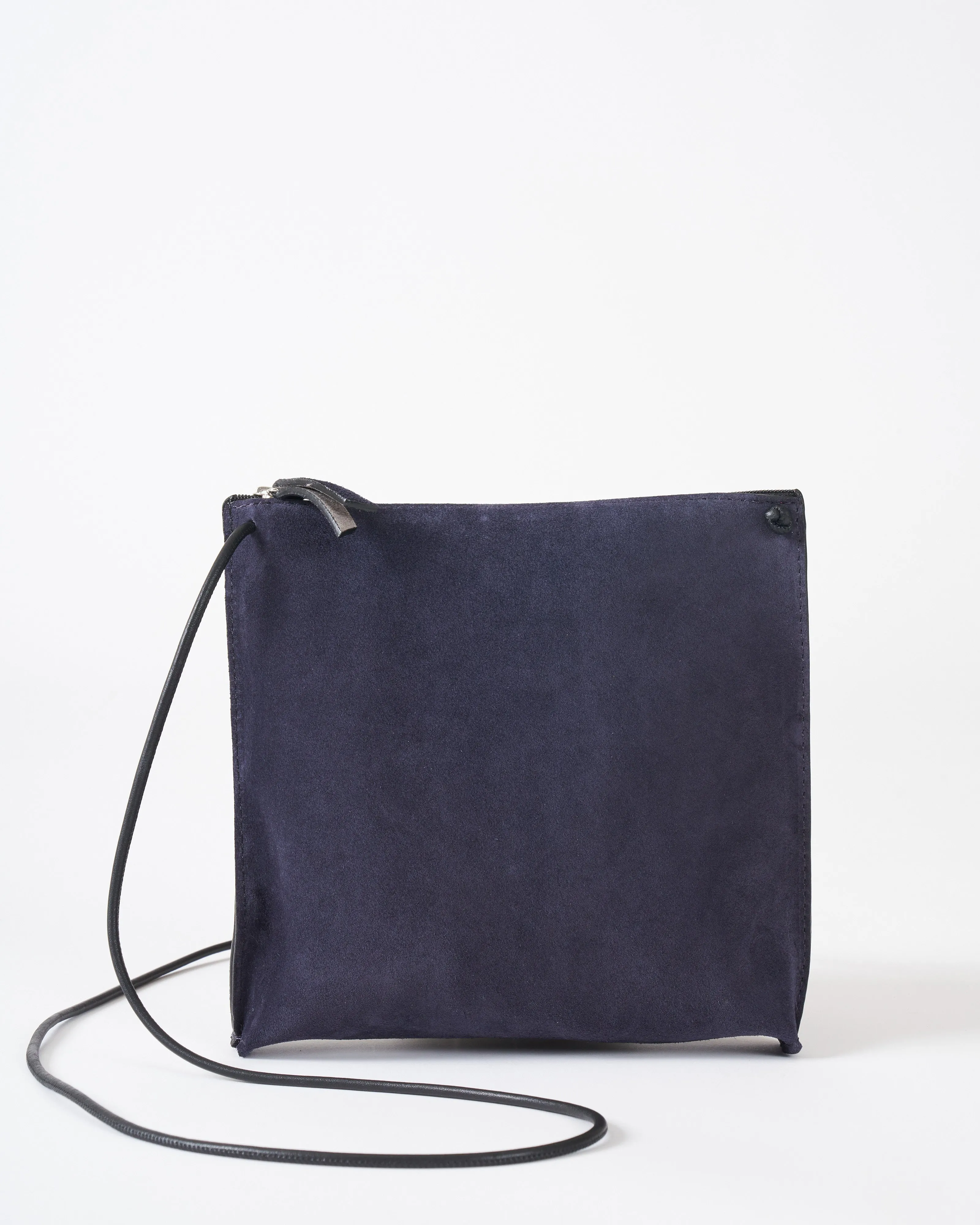 strappy pouch - ink suede