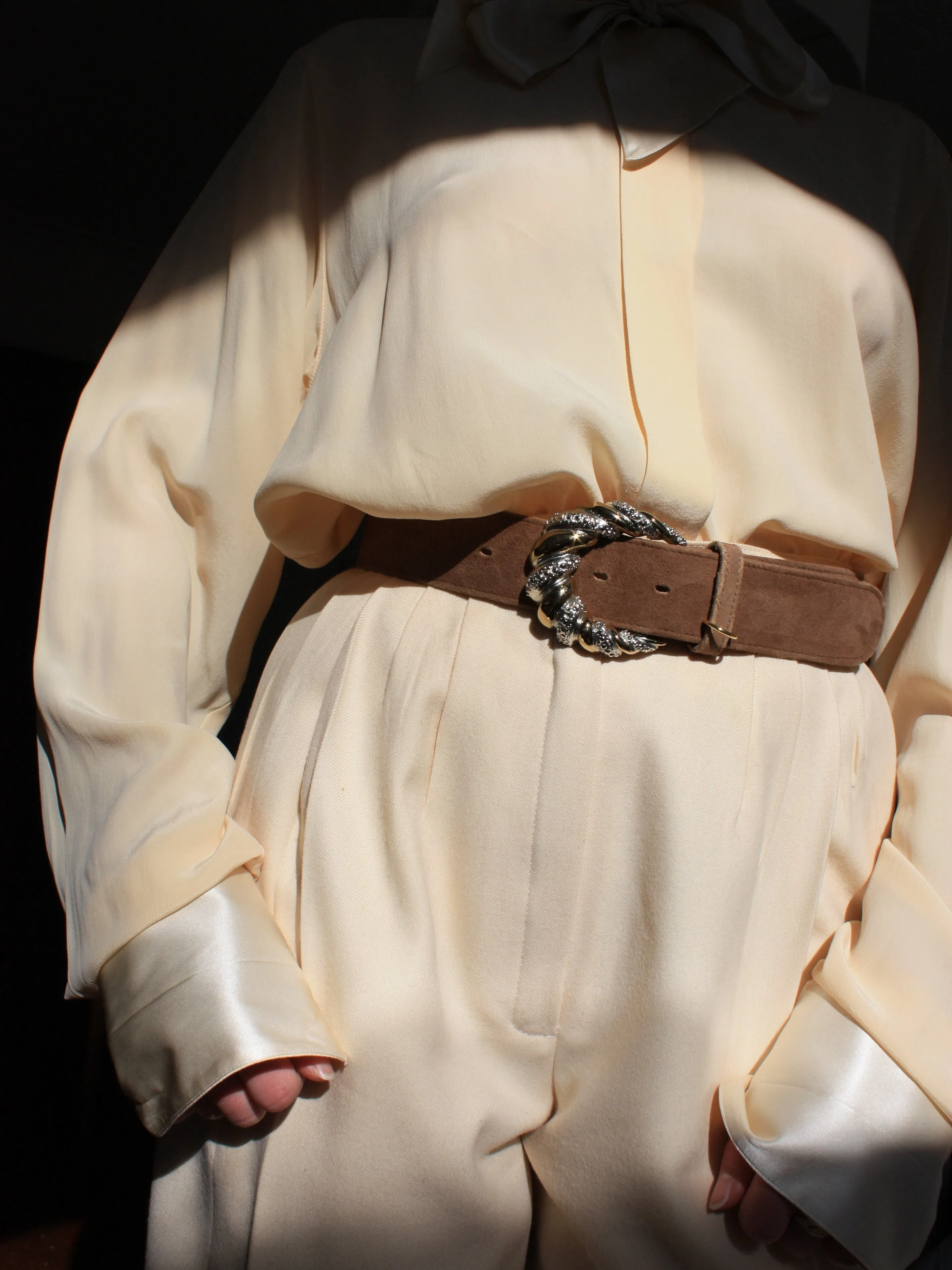 Suede Buckle Belt