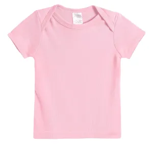 Super-Soft Organic Cotton Baby Rib Short Sleeve Lap Tee| Bright Light Pink