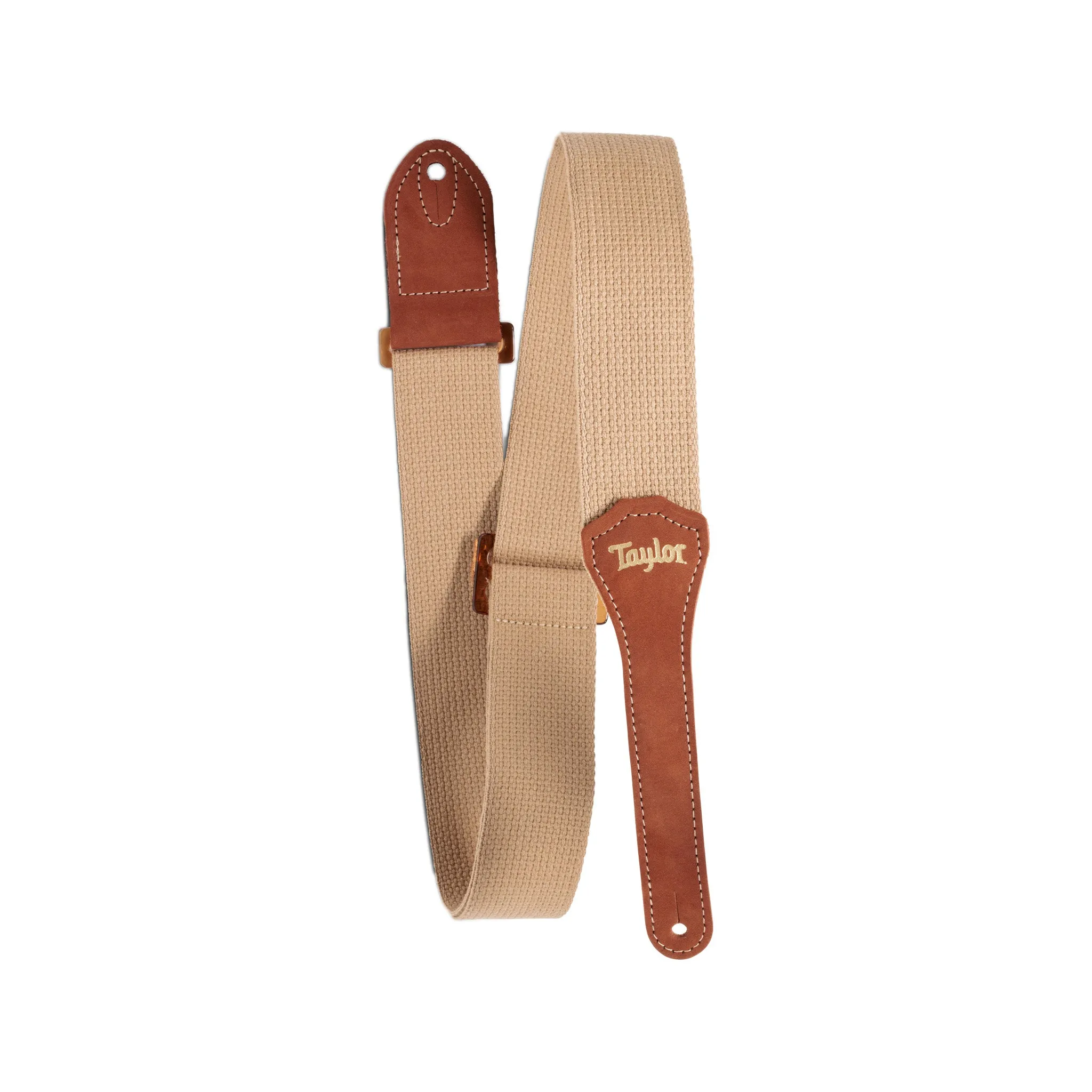 Taylor 2Inch GS Mini Guitar Strap w/Amber Buckle, Tan Cotton