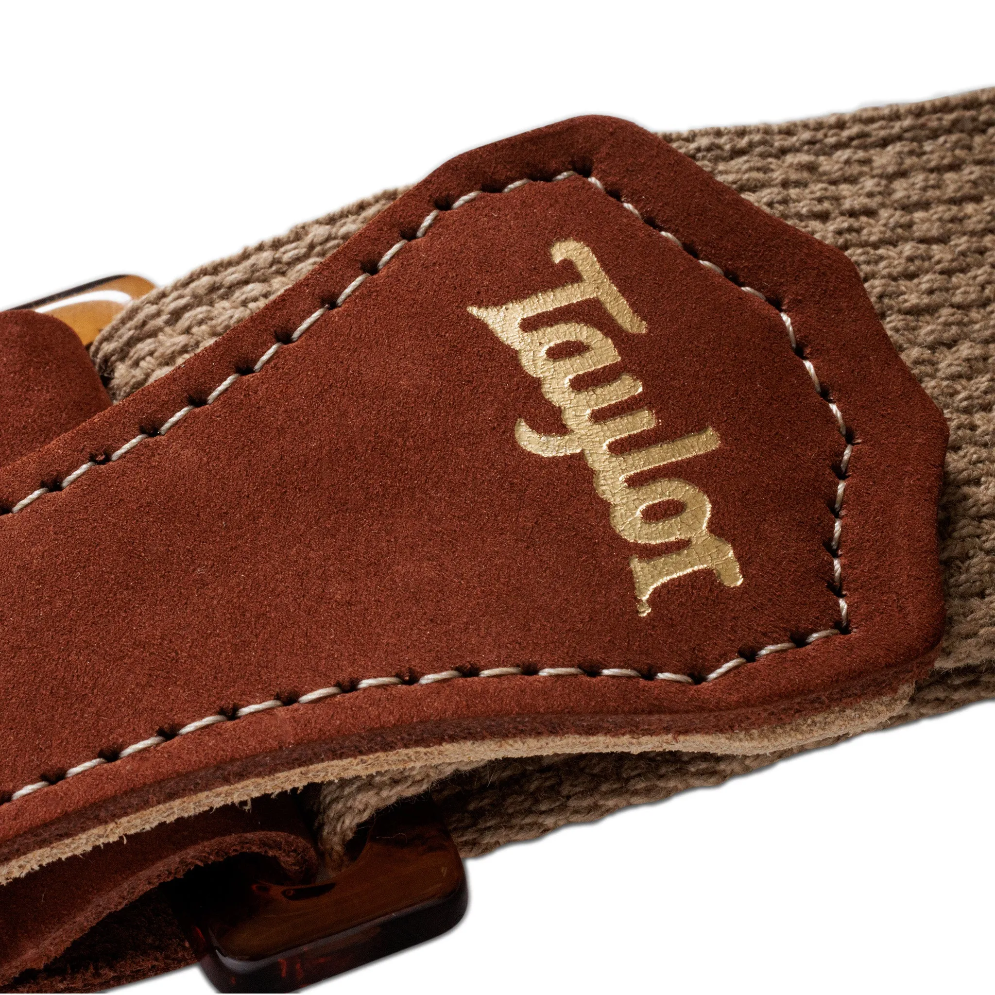 Taylor 2Inch GS Mini Guitar Strap w/Amber Buckle, Tan Cotton