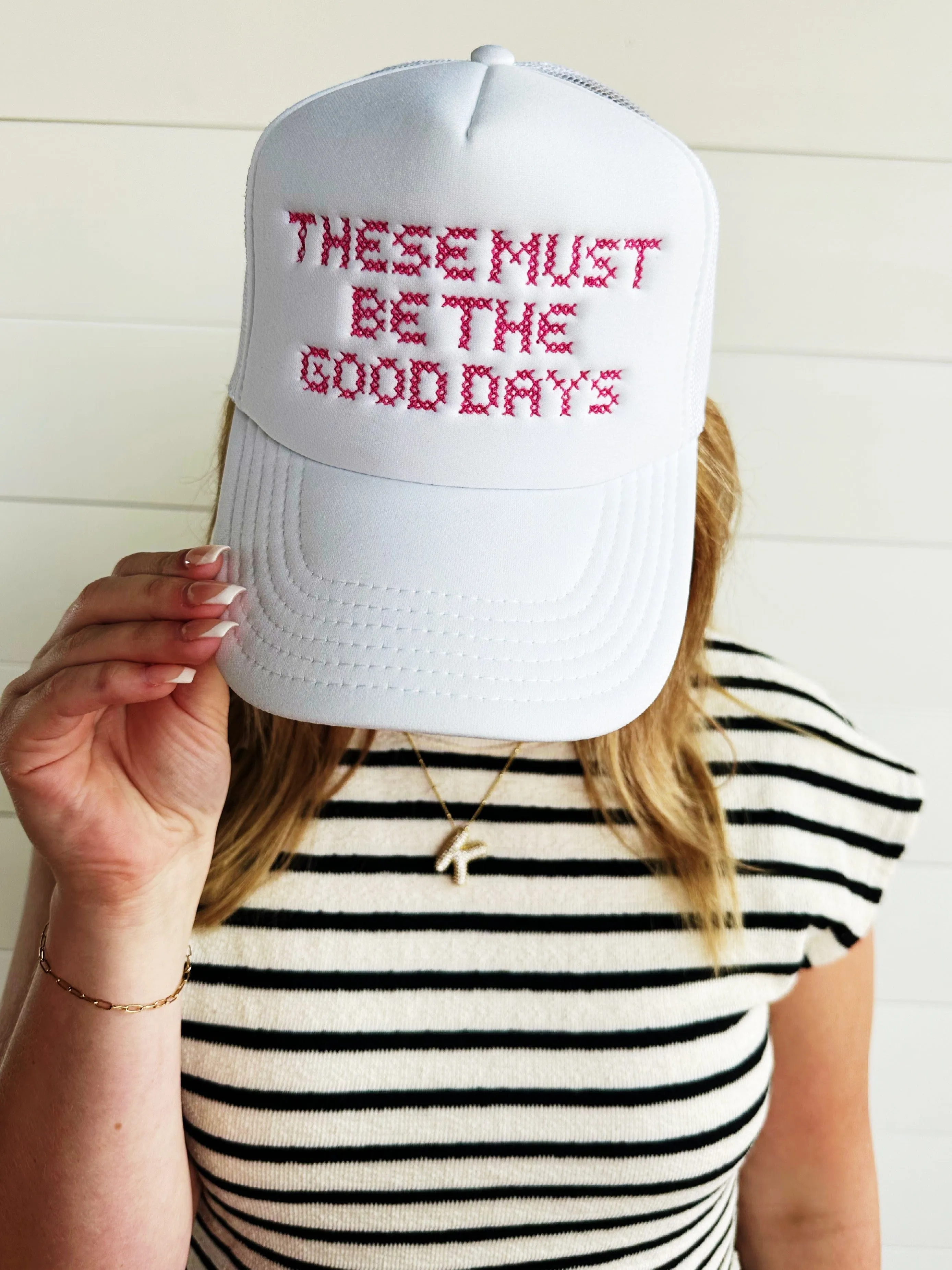 The Good Days Trucker Hat-White