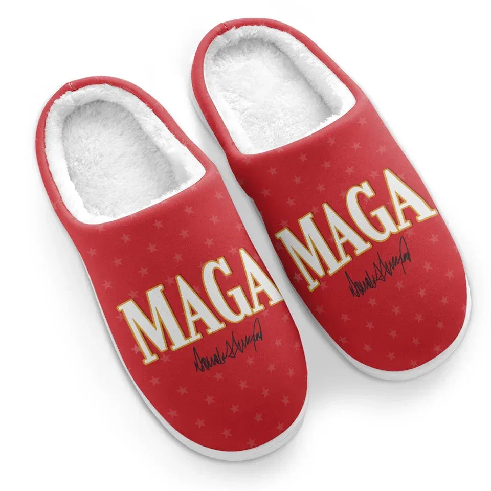 The Head Of The Global Power - US Election Fluffy Slippers - Christmas Gift For Conservative Supporters
