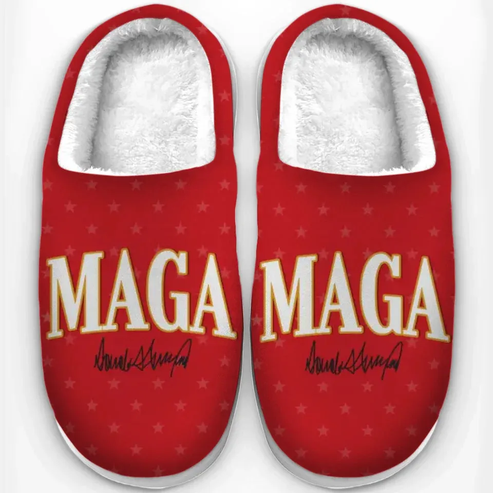 The Head Of The Global Power - US Election Fluffy Slippers - Christmas Gift For Conservative Supporters