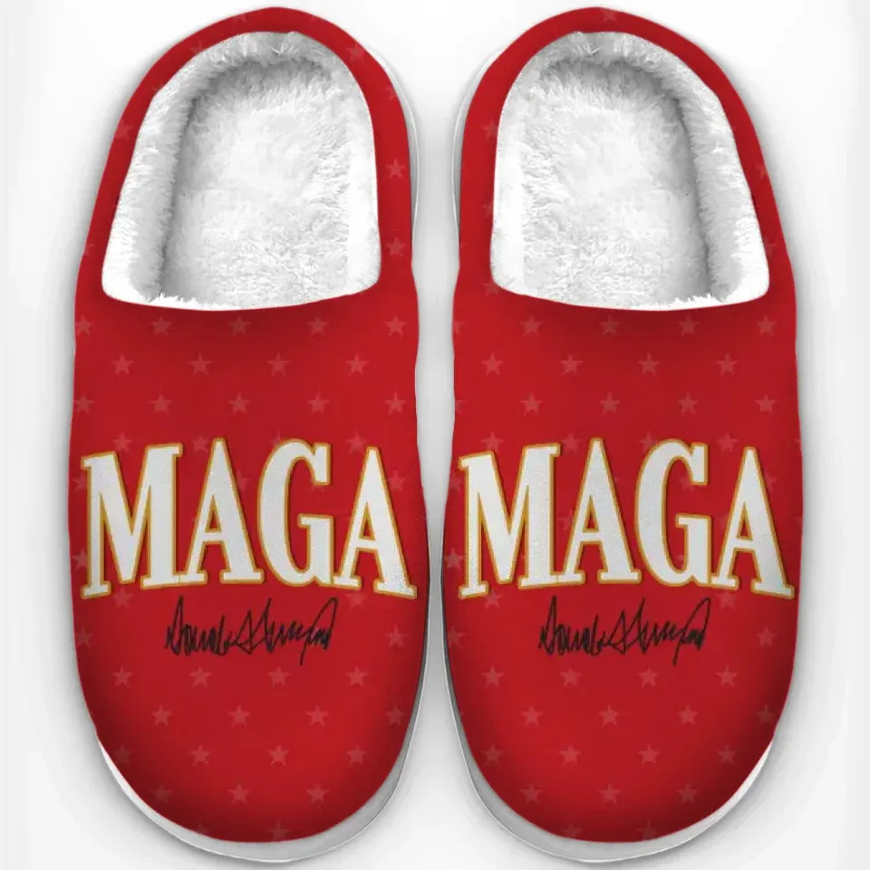 The Head Of The Global Power - US Election Fluffy Slippers - Christmas Gift For Conservative Supporters