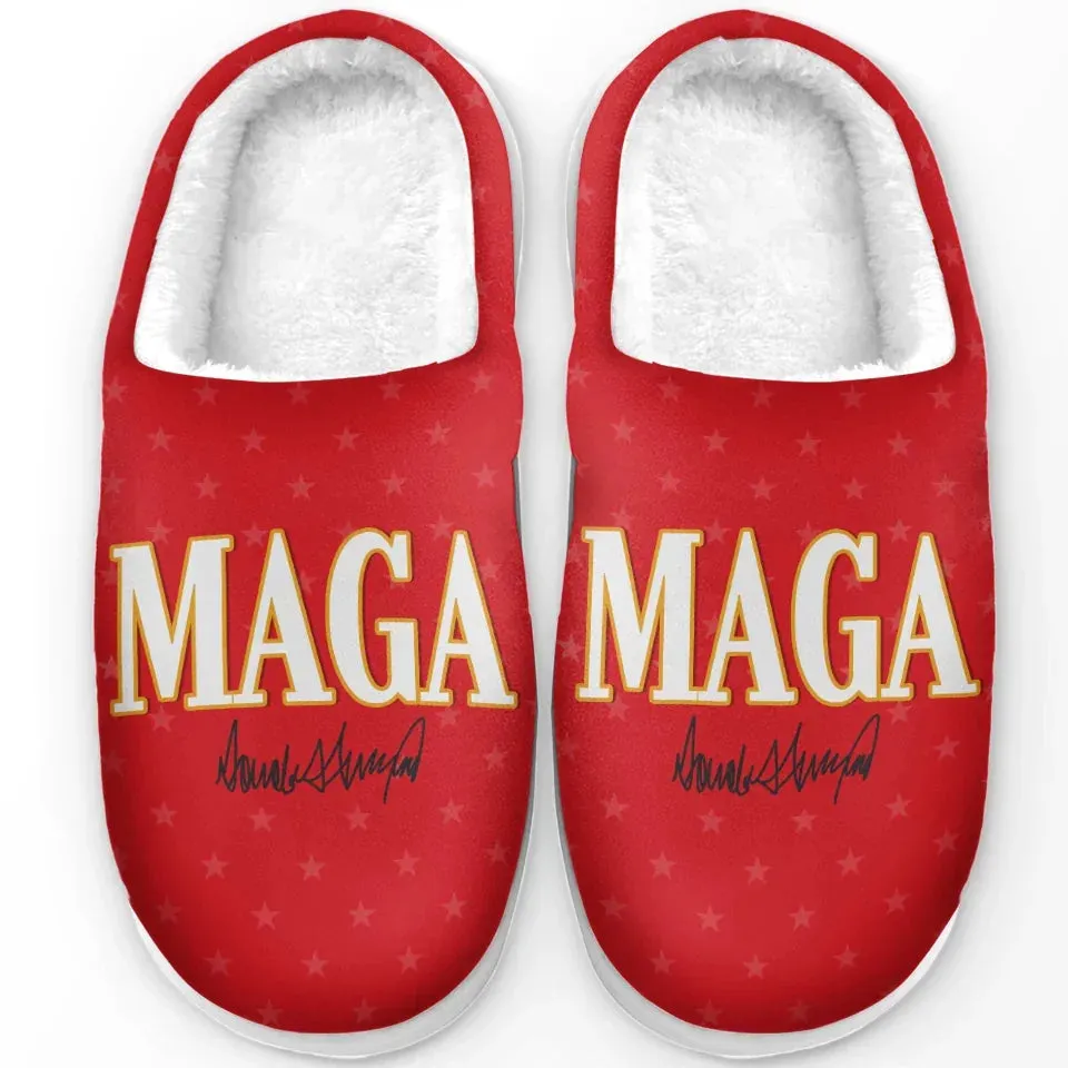 The Head Of The Global Power - US Election Fluffy Slippers - Christmas Gift For Conservative Supporters