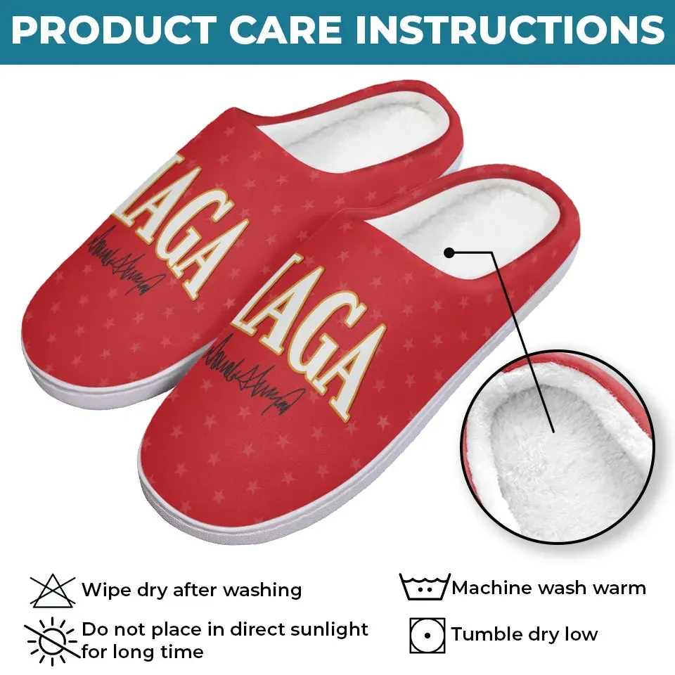 The Head Of The Global Power - US Election Fluffy Slippers - Christmas Gift For Conservative Supporters
