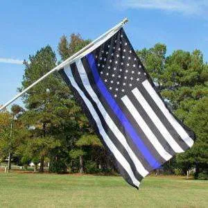 Thin Blue Line American Flag With Grommets 3 X 5 Feet