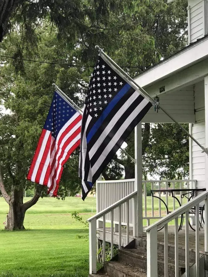 Thin Blue Line American Flag With Grommets 3 X 5 Feet
