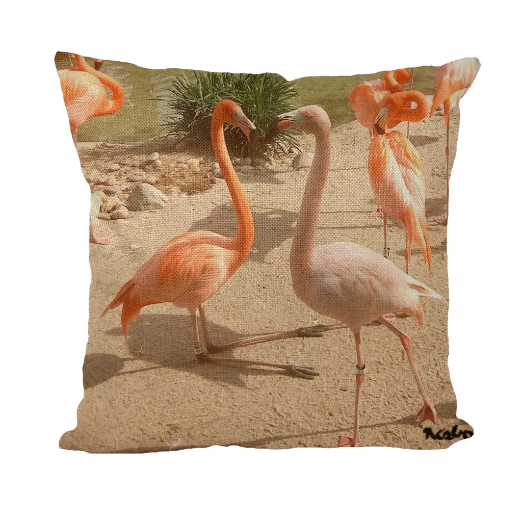 Throw Pillow/Cushion Cover - Flamingo Friends Collection