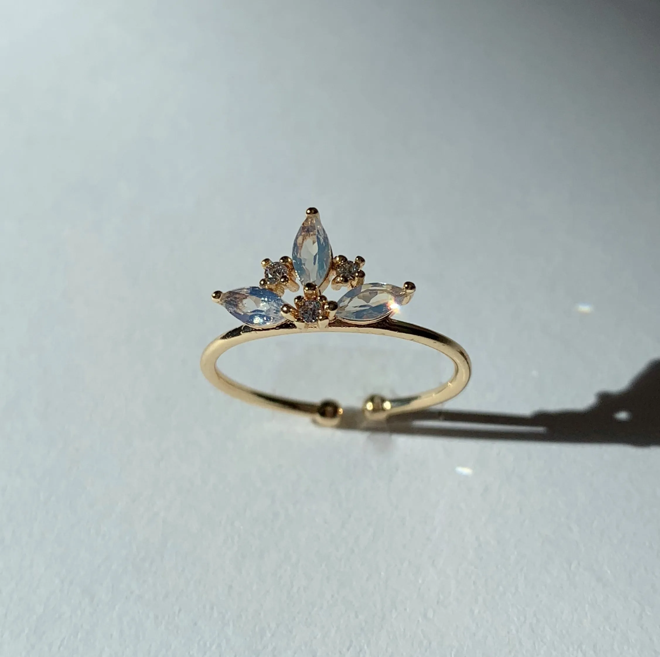triple MARQUISE ring