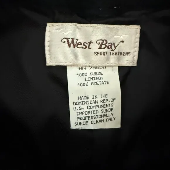 Vintage 100% genuine leather suede midi maxi skirt black cowgirl sz 10