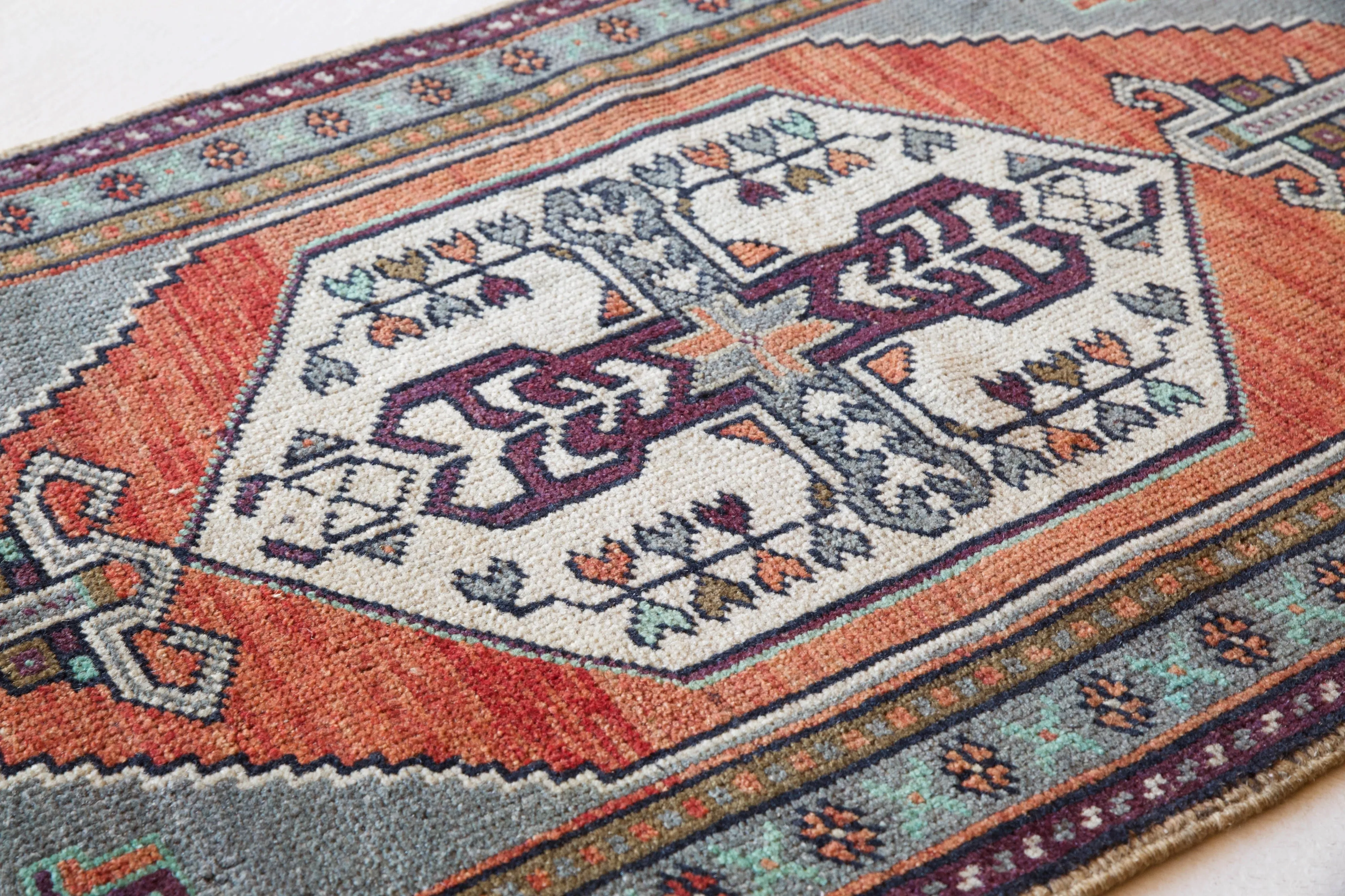 Vintage Mini Turkish Rug 23"x47"