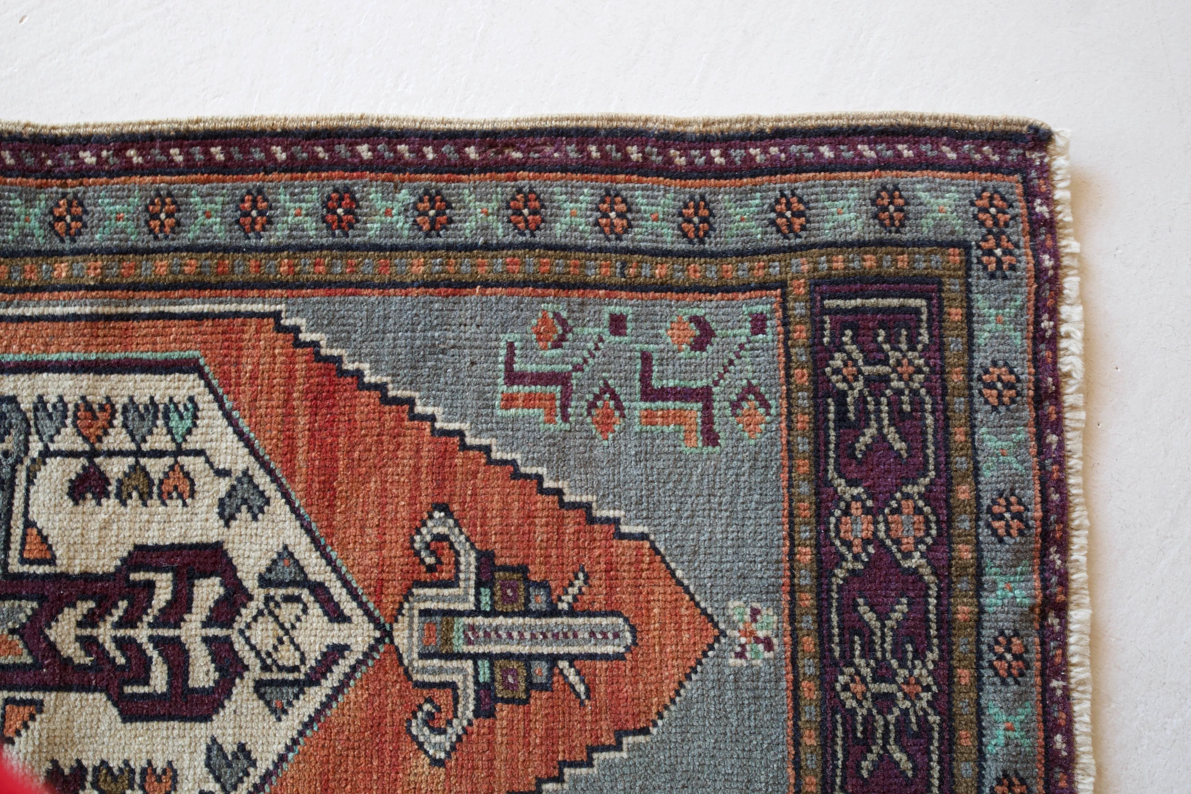 Vintage Mini Turkish Rug 23"x47"
