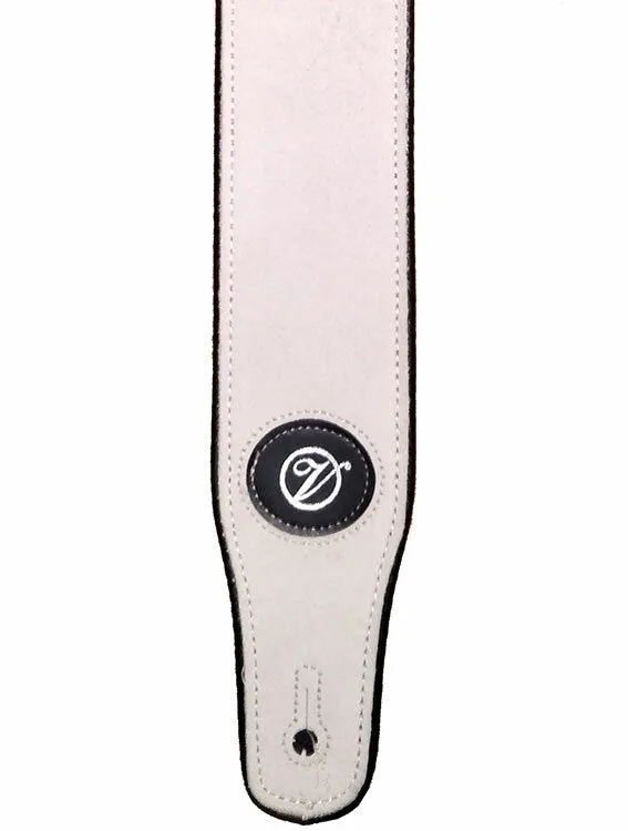Vorson White Suede Leather Guitar Strap