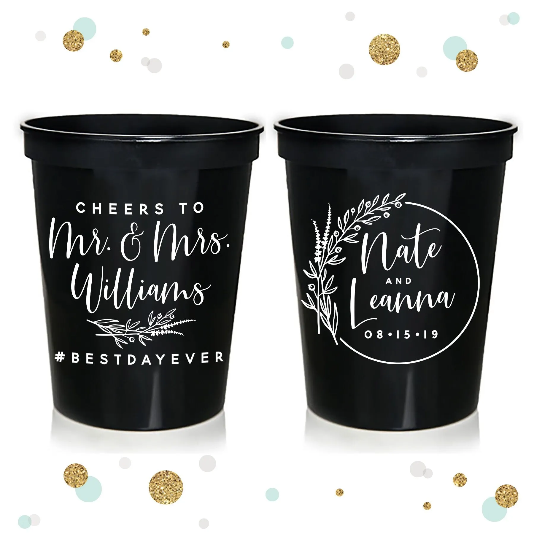 Wedding Can Cooler & Cup Package #140 - Cheers to The Mr and Mrs