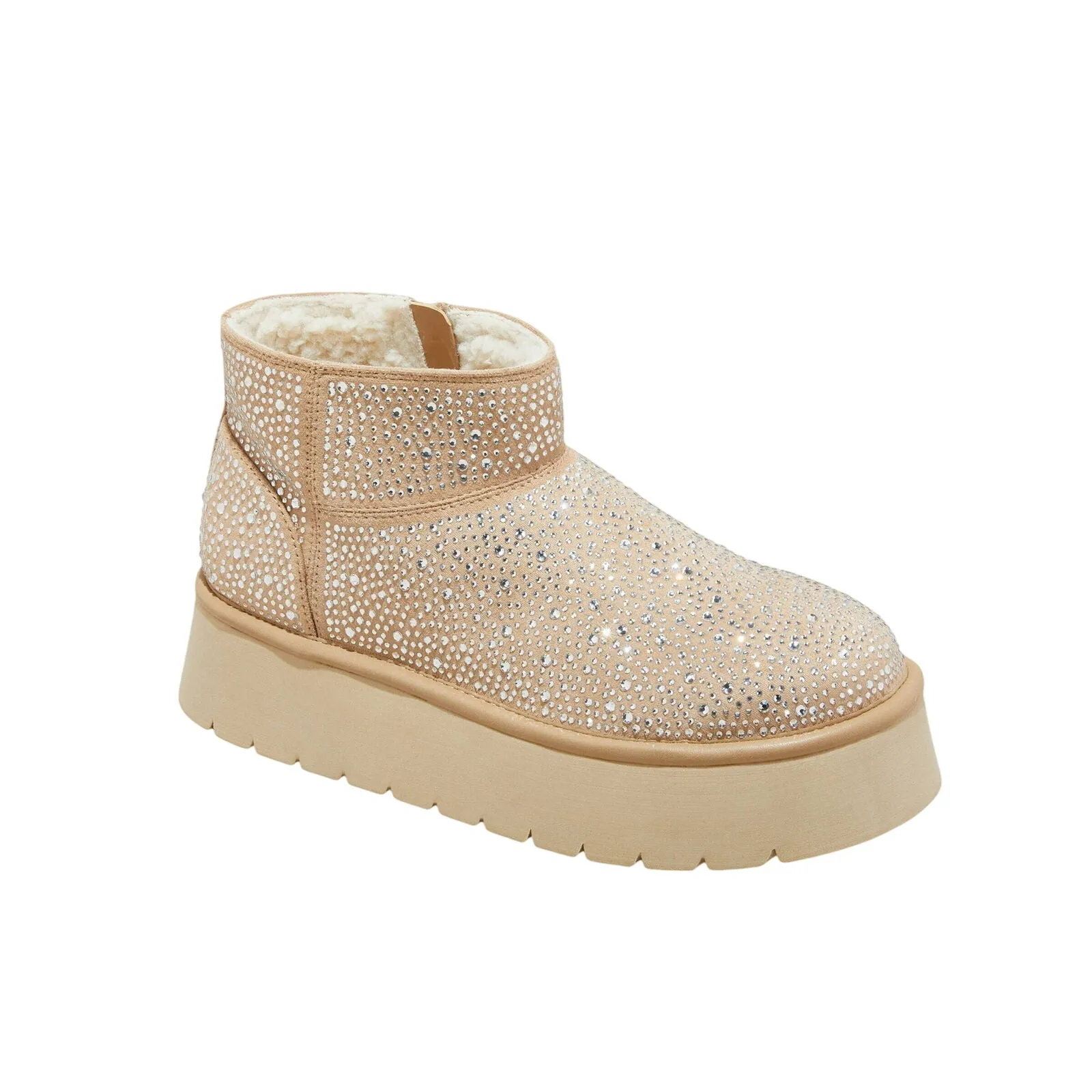 Wild Fable Womens Missy Platform Booties with Memory Foam Insole Beige Brown 5M