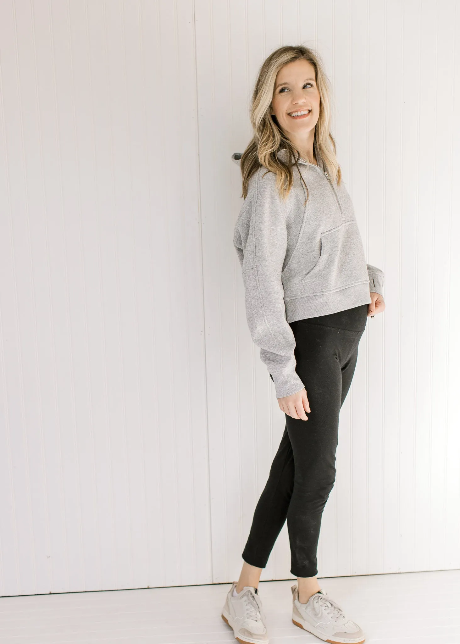 X Athleisure Gray Cropped 1/4 Zip