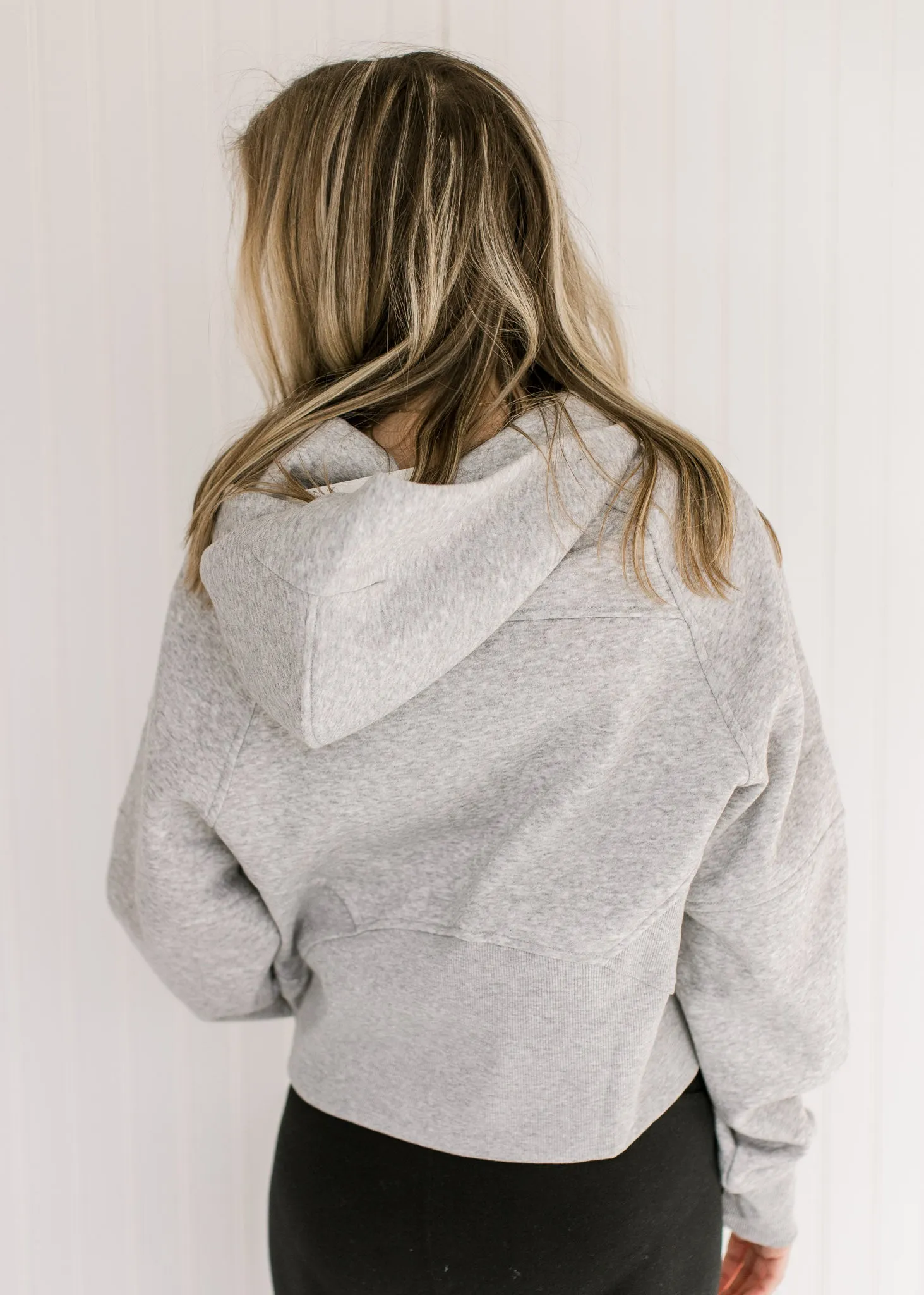 X Athleisure Gray Cropped 1/4 Zip
