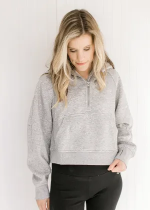 X Athleisure Gray Cropped 1/4 Zip