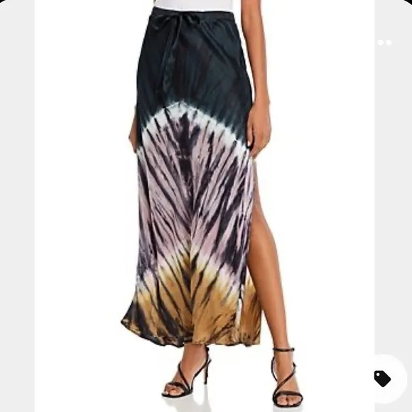 Young Fabulous &amp; Broke Sylvie Tie-Dye Maxi Skirt Emerald United Wash Size Small